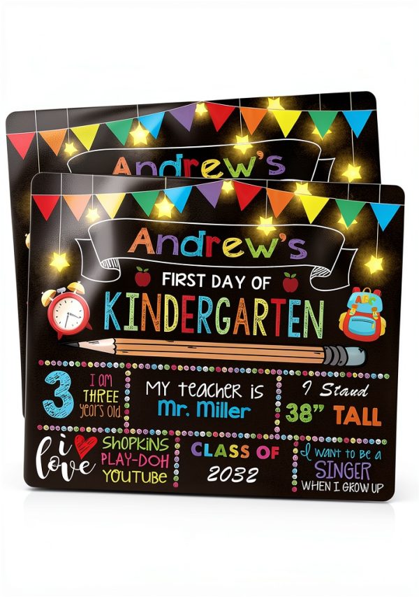 First Day School Board Smilelife Wooden Chalkboard-0