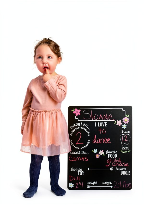 Chalkboard Photo Prop Kate Milo Wooden Baby-3