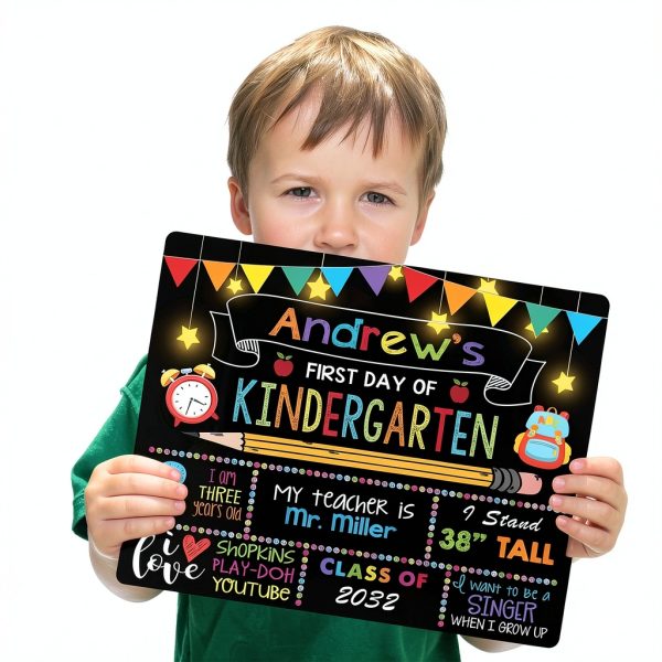 First Day School Board Smilelife Wooden Chalkboard-5