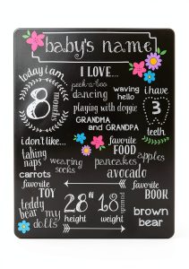 Chalkboard Photo Prop Kate Milo Wooden Baby-0