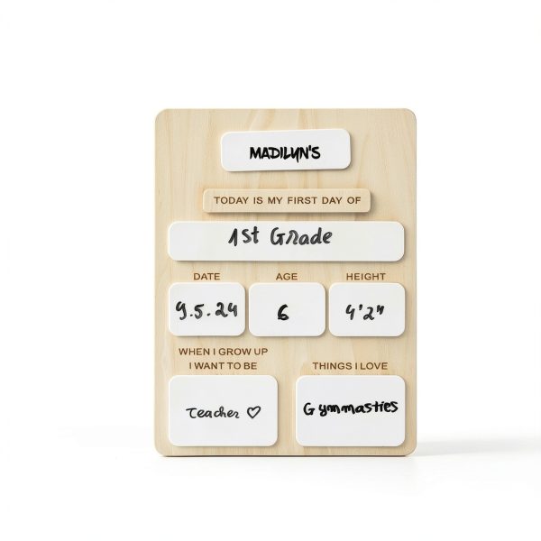 DiveDream Kids Chalkboard Wooden Dry Erase Board-6