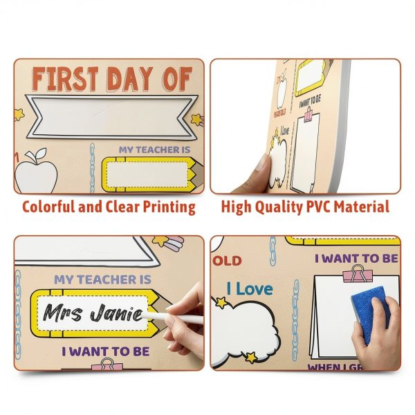 Kids Chalkboard Sign Hoblynth PVC Double‑Sided-5