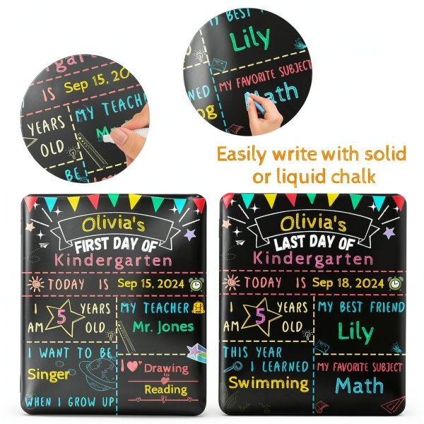 First Last Day School Sign Chambom Chalkboard Black-5