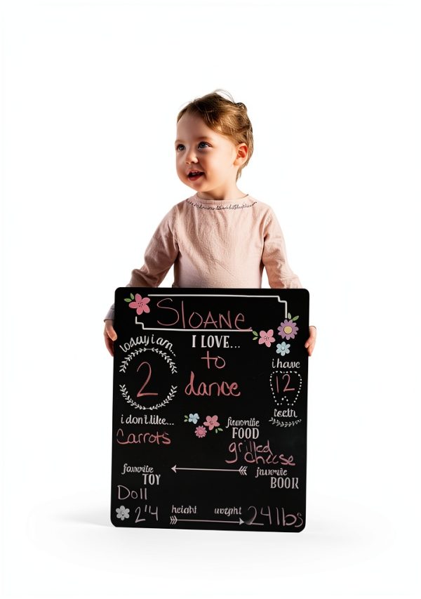 Chalkboard Photo Prop Kate Milo Wooden Baby-2