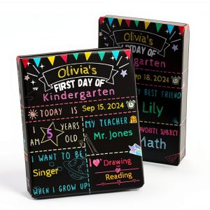 First Last Day School Sign Chambom Chalkboard Black-0