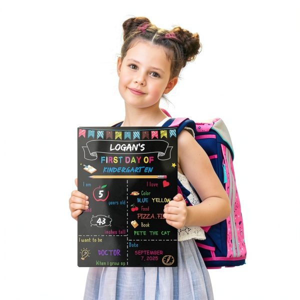 First Day School Chalkboard Yunfan Wood Board-5