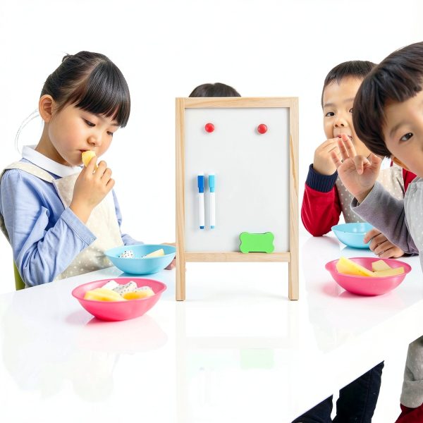 PRETYZOOM Kids Wooden Chalkboard Easel Board-7