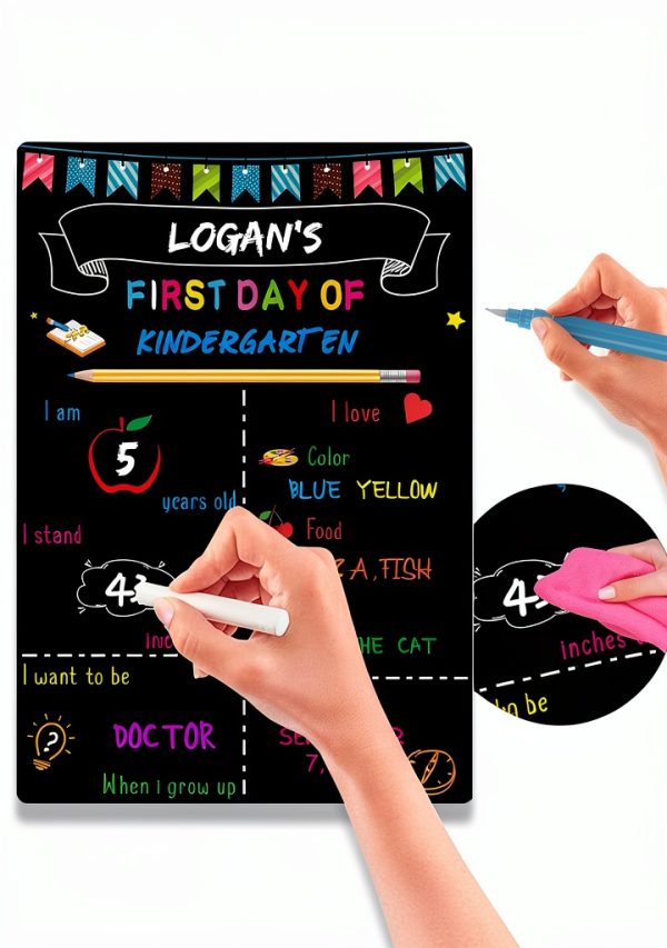First Day School Chalkboard Yunfan Wood Board-3