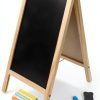PRETYZOOM Kids Wooden Chalkboard Easel Board-0