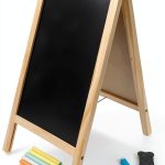 PRETYZOOM Kids Wooden Chalkboard Easel Board-0