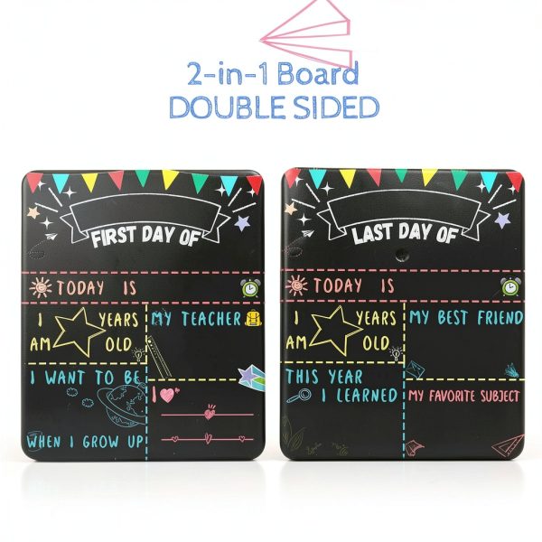 First Last Day School Sign Chambom Chalkboard Black-2