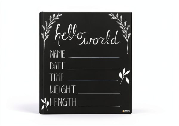 Cohas Newborn Baby Chalkboard Sign Unisex Engineered Wood-8