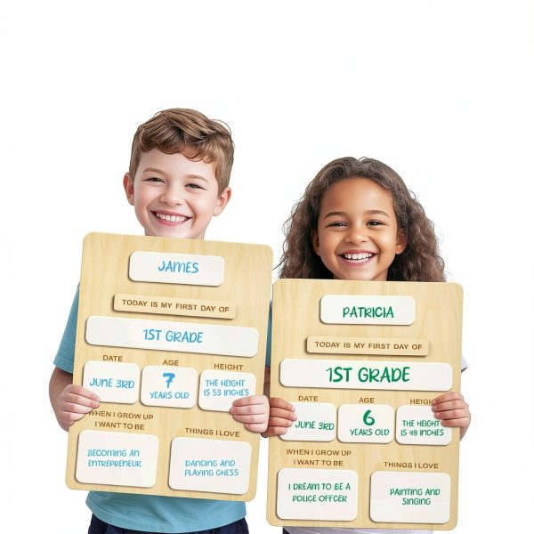 DiveDream Kids Chalkboard Wooden Dry Erase Board-5
