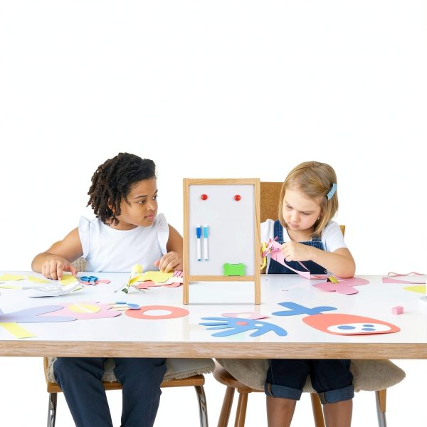 PRETYZOOM Kids Wooden Chalkboard Easel Board-6