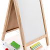 PRETYZOOM Kids Wooden Chalkboard Easel Board-1