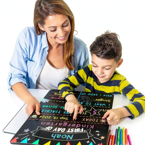 First Last Day School Sign Chambom Chalkboard Black-6