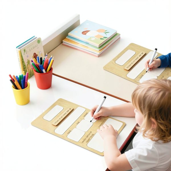 DiveDream Kids Chalkboard Wooden Dry Erase Board-4
