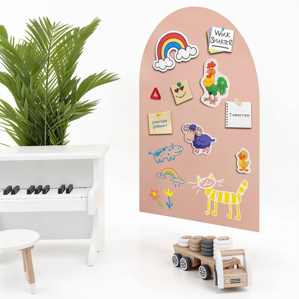 Child drawing on Warasee magnetic chalkboard wall decal