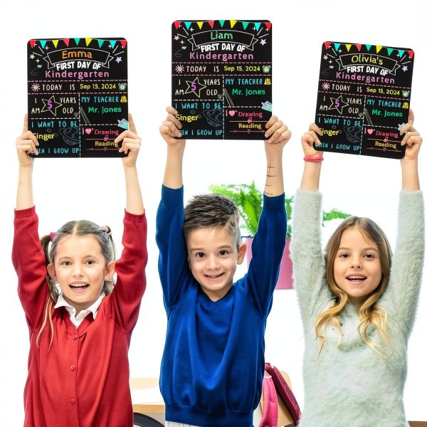 First Last Day School Sign Chambom Chalkboard Black-1