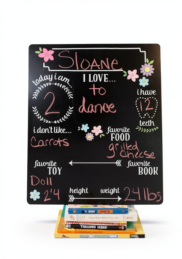 Chalkboard Photo Prop Kate Milo Wooden Baby-4