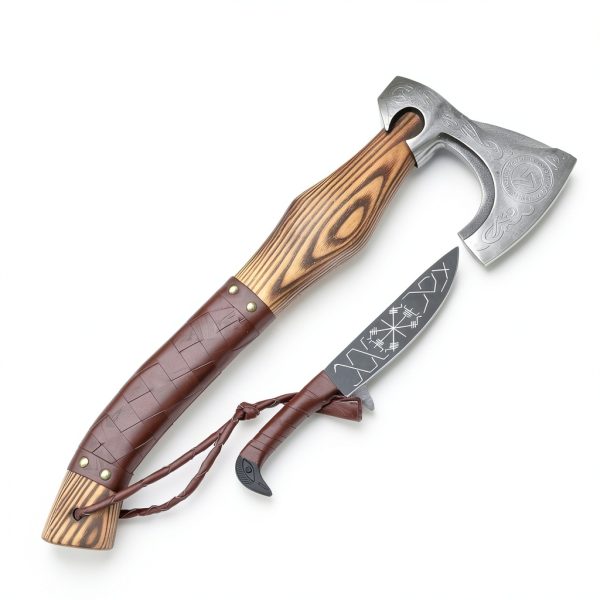 Viking Axe by Afhzam Hand-Forged Set with Leather Sheath – Ax-05-7