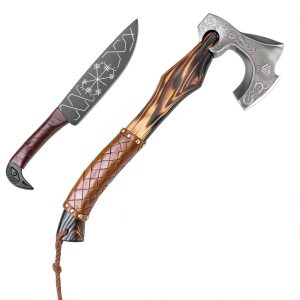 Viking Axe by Afhzam Hand-Forged Set with Leather Sheath – Ax-05-0