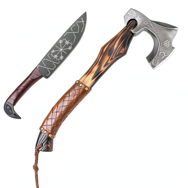 Viking Axe by Afhzam Hand-Forged Set with Leather Sheath – Ax-05-0