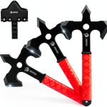 NedFoss Axe Throwing, 11.9" Full Tang Triple Edge Throwing Axe with Sheath TPE Rubber Handle, Axe Throwing Set 3, Axe for Throwing for Gifts-0