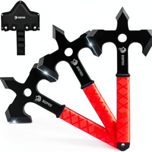 NedFoss Axe Throwing, 11.9" Full Tang Triple Edge Throwing Axe with Sheath TPE Rubber Handle, Axe Throwing Set 3, Axe for Throwing for Gifts-0