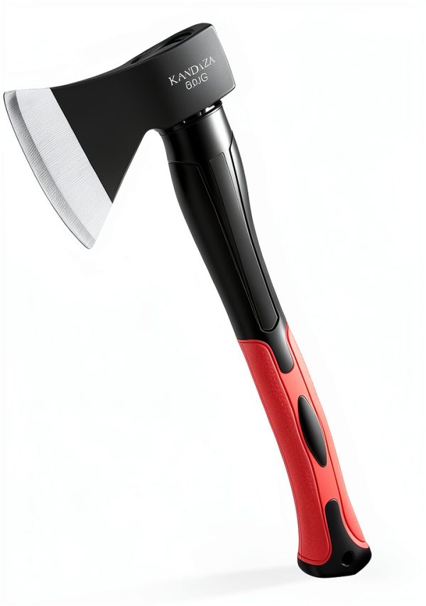 Camping Axe KANDAZA 15" Hatchet Fiberglass Shock Reduction Handle Red-0