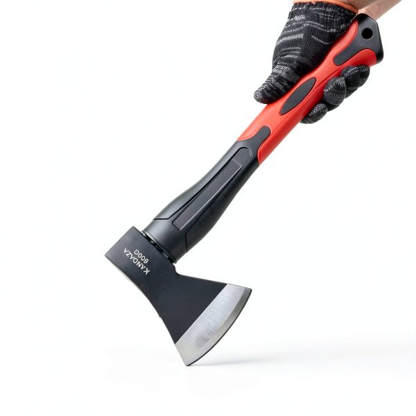 Camping Axe KANDAZA 15" Hatchet Fiberglass Shock Reduction Handle Red-3
