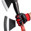 Camping Axe KANDAZA 15" Hatchet Fiberglass Shock Reduction Handle Red-1